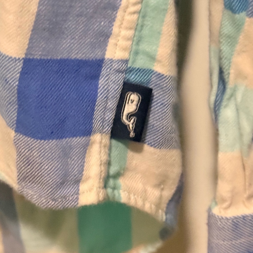 Men's Vineyard Vines Blue & White Plaid Button-Down Shirt - Picture 4 of 4